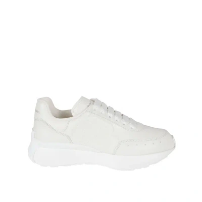 Alexander Mcqueen Leather Sprint Runner Sneakers In White