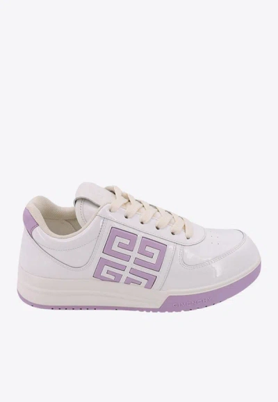 Givenchy 4g Patent Leather Sneakers In White