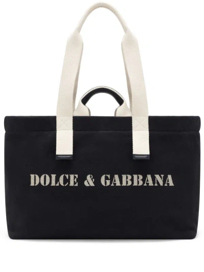 Dolce & Gabbana Shoulder Bag With Print In Black