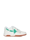 Off-white Out Of Office Leather Sneakers In Green