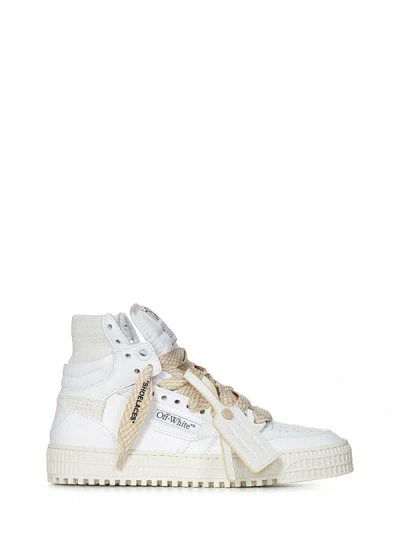 Off-white 3.0 Off-court Leather Sneakers In Bianco