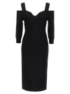 Herve Leger Hervé Léger 'icon Notched Bateau Midi' Dress In Black
