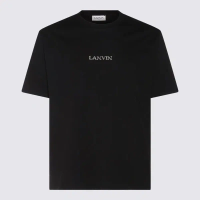 Lanvin Logo-embroidered Cotton T-shirt In Negro