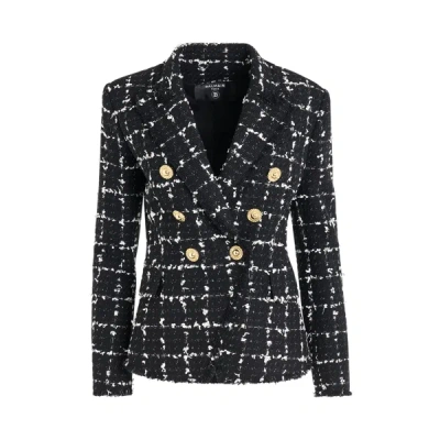 BALMAIN WOMEN'S 6 BUTTON DOUBLE BREASTED TWEED JACKET