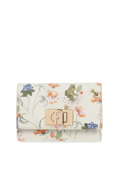 Furla 1927 Floral-print Wallet In Green