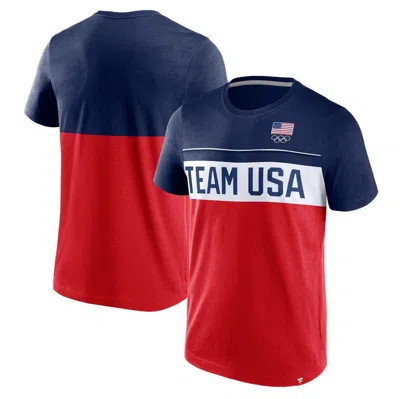 Fanatics Branded Red/navy Team Usa Edge Depth T-shirt In Red,navy