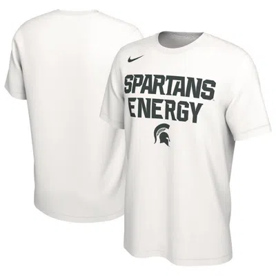 Nike Unisex   White Michigan State Spartans 2024 On-court Bench Energy T-shirt