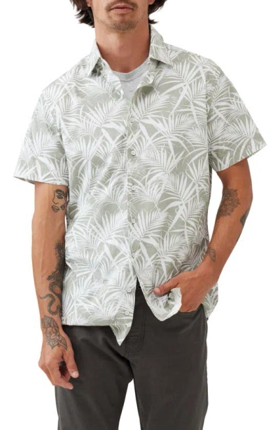 Rodd & Gunn Men's Montcalm Palm Leaf Print Short-sleeve Shirt In Fatigue