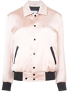 Saint Laurent Crystal-embellished Bomber Jacket In Pink