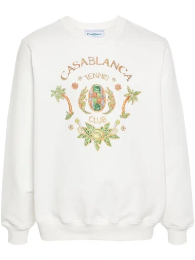 Casablanca Joyaux D'afrique Cotton Sweatshirt In White