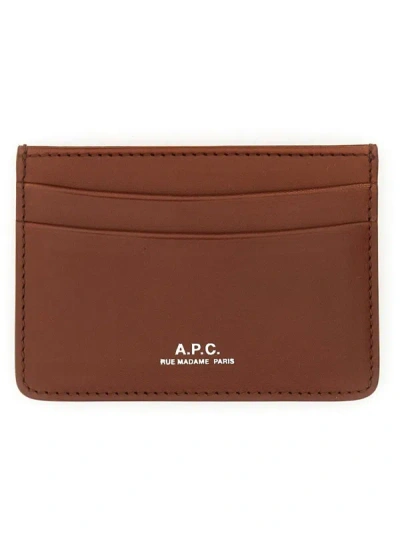 A.p.c. Card Holder Andre In Buff