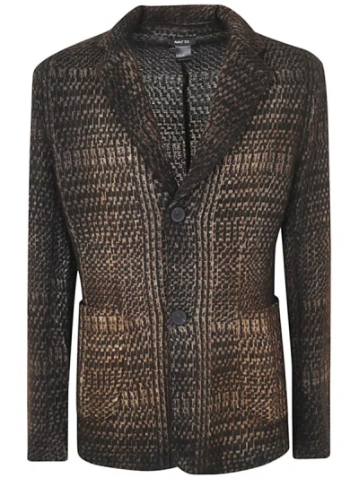 Avant Toi Prince Of Wales Jacquard Rever Jacket With Shadows Clothing In Brown