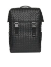 Bottega Veneta Intrecciato Backpack In Black