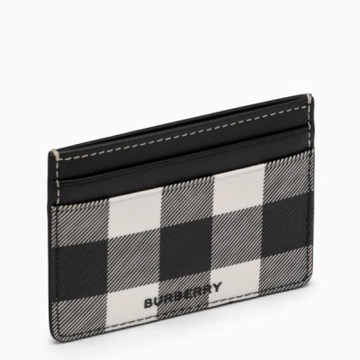 Burberry Black Check Card Holder In Brown