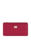 Dolce & Gabbana Large Cardholder In Dauphine Leather In Red