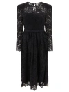 Self-portrait Corded Lace A-line Midi Dress In Black