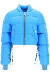 Khrisjoy Cropped Padded Bomber Jacket In Blue