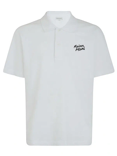 Maison Kitsuné White Handwriting Polo