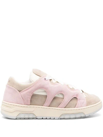 Santha Panelled Lace-up Sneakers In Pink & Purple