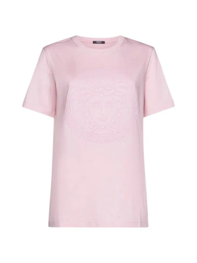Versace T-shirts And Polos In Pale Pink