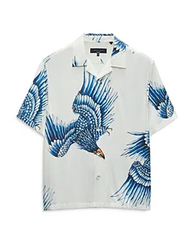 Rag & Bone Men's Avery Eagle Relaxed-fit Camp Shirt In Ecru Eagle