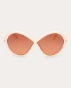 Tom Ford Oval-frame Full-rim Sunglasses In White