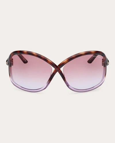 Tom Ford Women's Violet Havana Bettina Butterfly Sunglasses In Brown