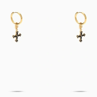 Dolce & Gabbana Dolce&gabbana Drop Earrings With Crosses In Metallics