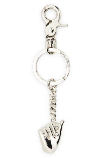 Y/project Mini Finger Heart Keyring In Silver