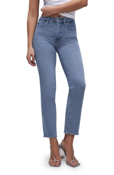 Good American Good Legs Straight Split Pocket Jeans In Blue 449