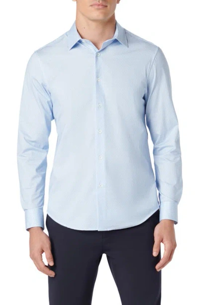 Bugatchi James Ooohcotton® Geometric Print Button-up Shirt In Azure