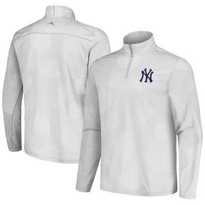 Tommy Bahama Gray New York Yankees Delray Frond Islandzone Half-zip Jacket