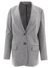 BRUNELLO CUCINELLI BRUNELLO CUCINELLI CASHMERE JERSEY DECONSTRUCTED BLAZER WITH MONILI