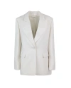 P.a.r.o.s.h Single-breasted Leather Blazer In Panna