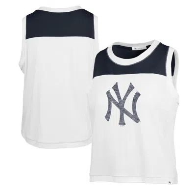 47 ' White New York Yankees Premier Zoey Waist Length Tank Top