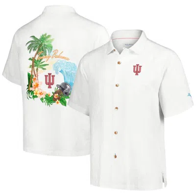 Tommy Bahama Cream Indiana Hoosiers Castaway Game Camp Button-up Shirt