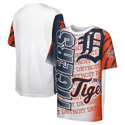 Outerstuff Kids' Youth Fanatics Branded White Detroit Tigers Impact Hit Bold T-shirt