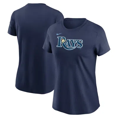 Nike Navy Tampa Bay Rays Wordmark T-shirt In Blue