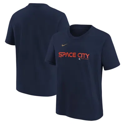 Nike Kids' Big Boys  Navy Houston Astros City Connect Wordmark T-shirt