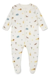 Mori Babies' Clever Safari Print Zip Fitted One-piece Footie Pajamas
