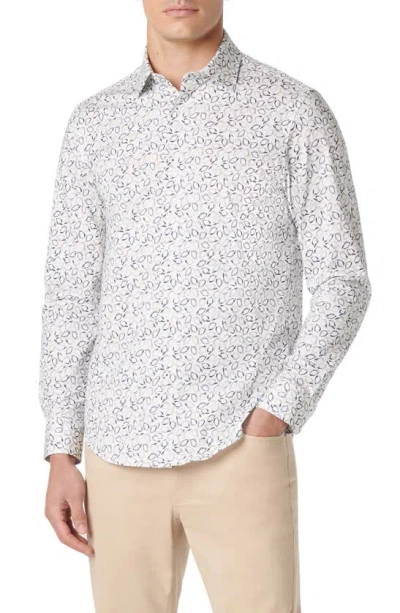 Bugatchi James Ooohcotton® Scatter Print Button-up Shirt In Chalk