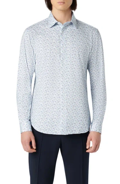 Bugatchi James Ooohcotton® Floral Button-up Shirt In Aqua