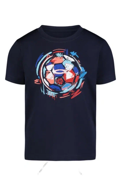 Under Armour Kids' Brushy Soccer Performance Graphic T-shirt In Midnight Navy
