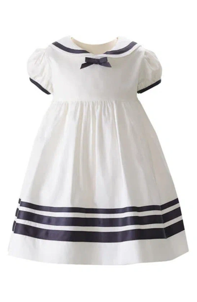 Rachel Riley Babies' Stripe Cotton Sailor Dress In White