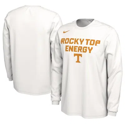 Nike Unisex   White Tennessee Volunteers 2024 On-court Bench Energy Long Sleeve T-shirt