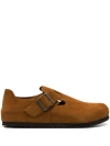 Birkenstock Buckle-strap Suede Leather Trainers In Brown