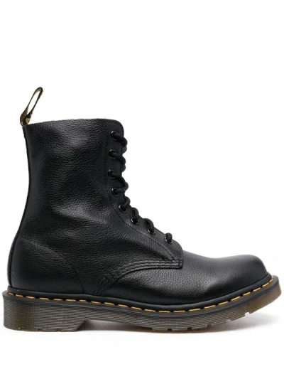 Dr. Martens' 1460 Pascal Virginia Leather Lace Up Boots In Black Virginia
