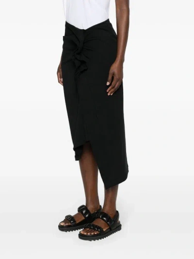 Dries Van Noten Women Cotton Ruffle Skirt In 900 Black