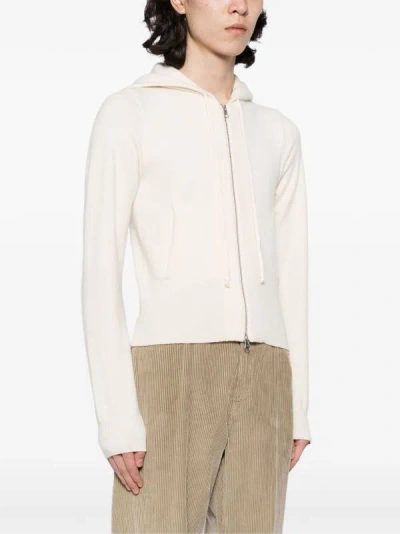 Extreme Cashmere Zip-up Cashmere-blend Hoodie In Cream