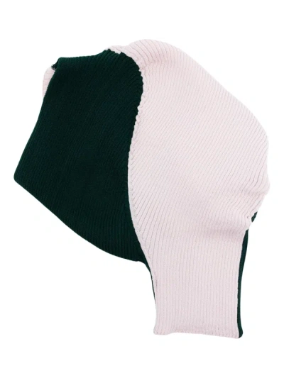 Issey Miyake Aerate Rib-knit Beanie In 29 Pink X Green